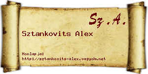 Sztankovits Alex névjegykártya