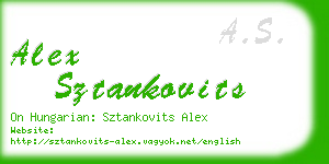 alex sztankovits business card